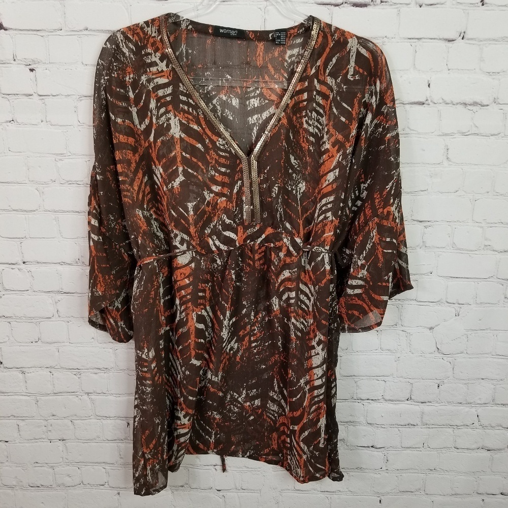 Woman by Tchibo sheer Plus size blouse size 1x - Picture 2 of 6
